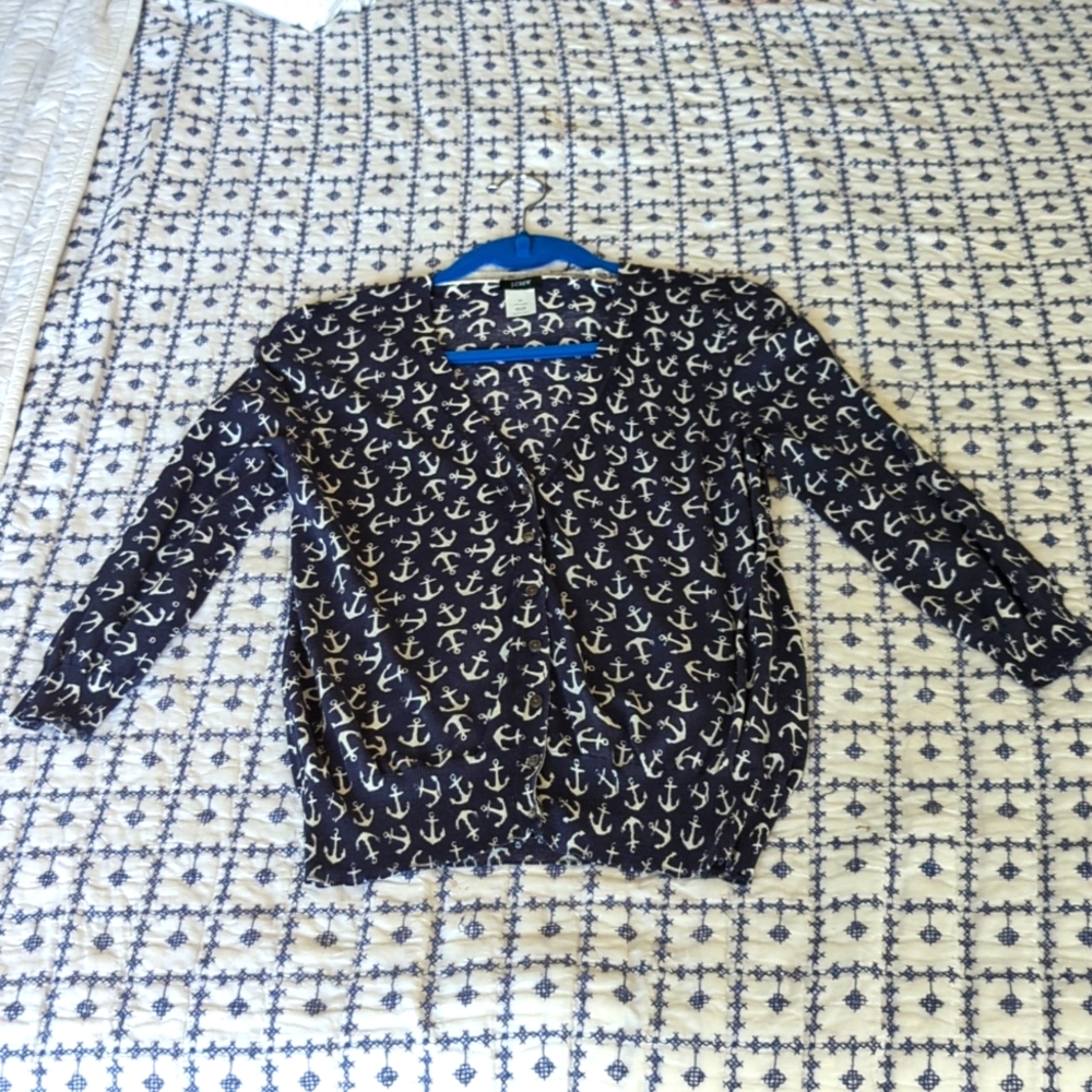 JCrew Factory V Neck, Button Down Cardigan, 100% Cotton, Size S, Worn Once